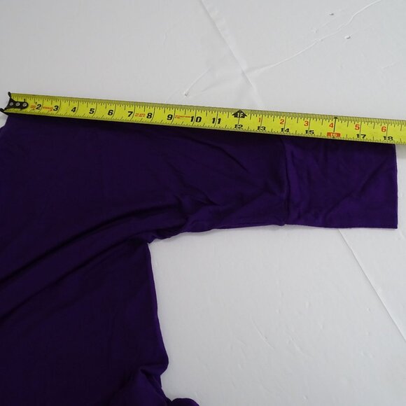 Simlu Purple Loose Fit Tunic Top Women Size L 3/4 Sleeve Lightweight - Picture 8 of 9